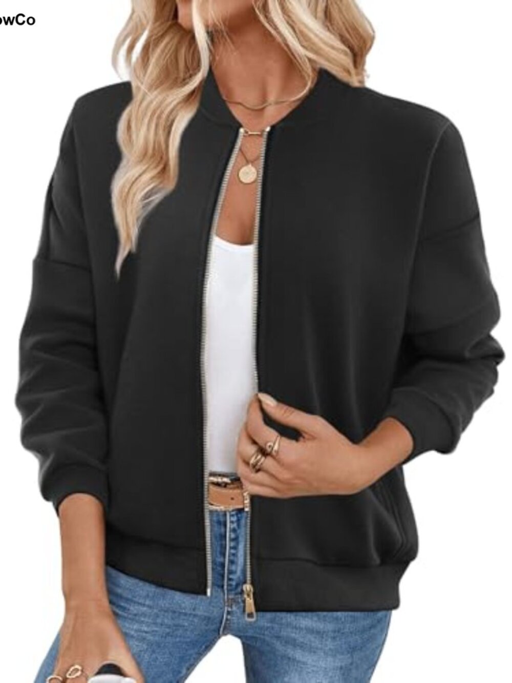 Women's Zip Up Fleece Sweatshirt with Pockets Loose Fit